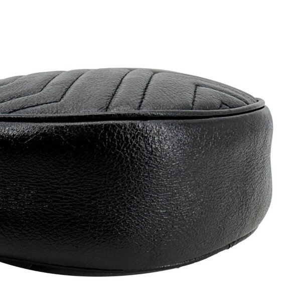 Gucci  GG Marmont Mini Round Leather Crossbody Bag Black 550154 - Picture 8 of 14